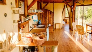 Casa panorámica, 2 habitaciones, Terraza, vista a la montaña | Cocina privada