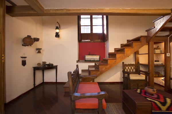 Wooden stairs to the bedroom