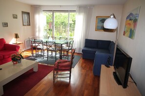 TV, DVD-spiller, bøker og filmbibliotek