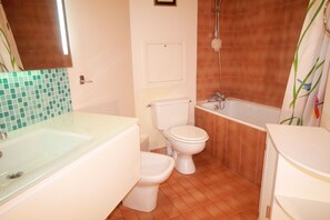 Combined shower/bathtub, hair dryer, bidet, towels - Spacious,  quiet family flat with terrace and parking in the 18th Montmatre (Paris)