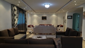 Villa, Garden View | Living area | 44-inch LCD TV with satellite channels, TV - Dar Monia (La Marsa)