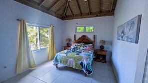 3 bedrooms, desk, iron/ironing board, travel crib