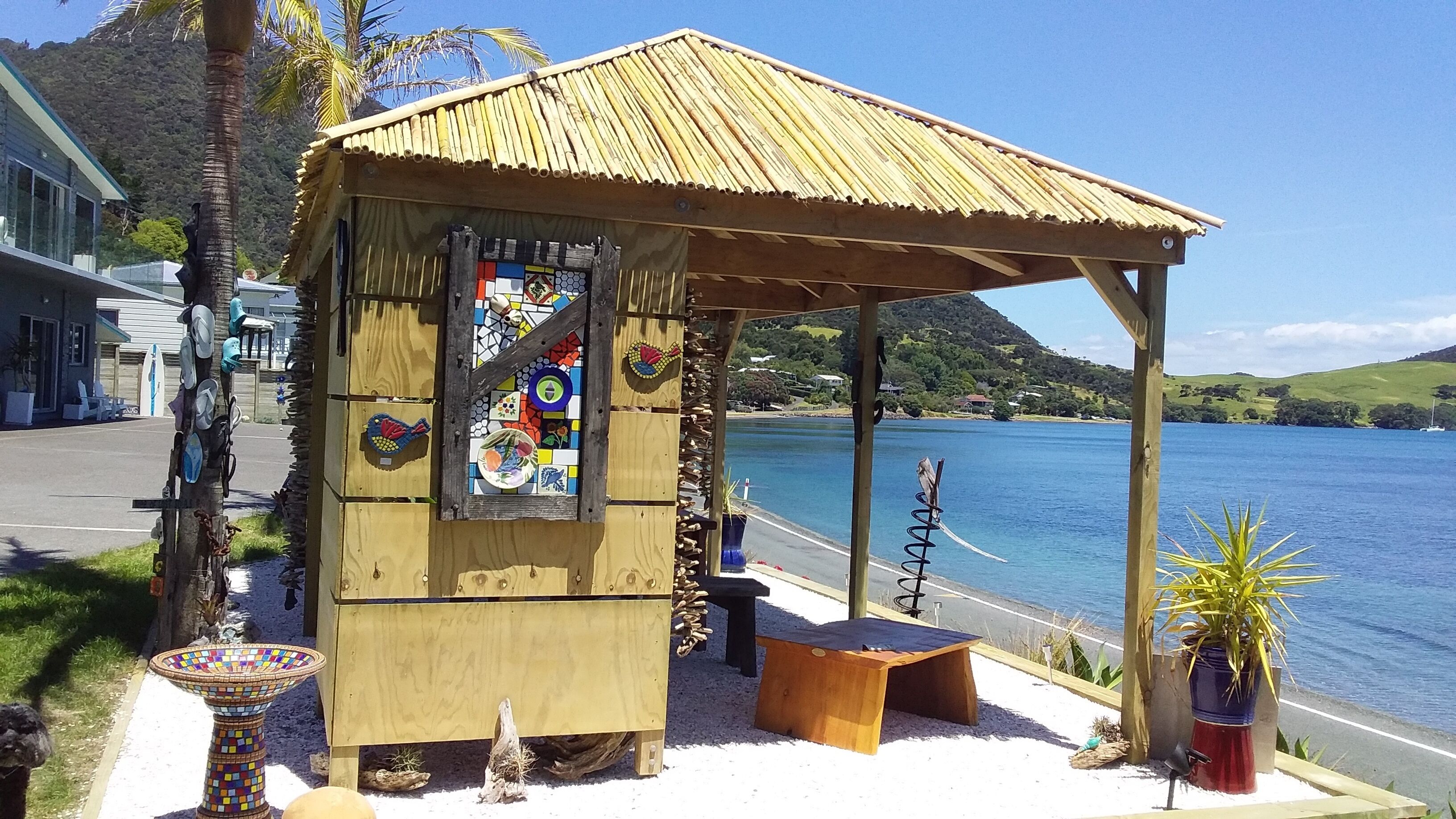 On the beach, beach towels