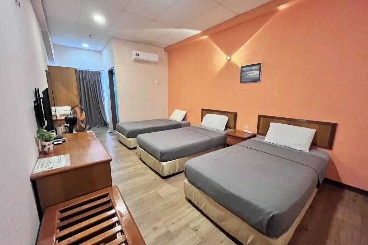 Desk, laptop workspace, blackout curtains, soundproofing