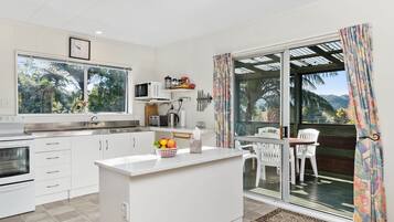 Fridge, microwave, oven, toaster