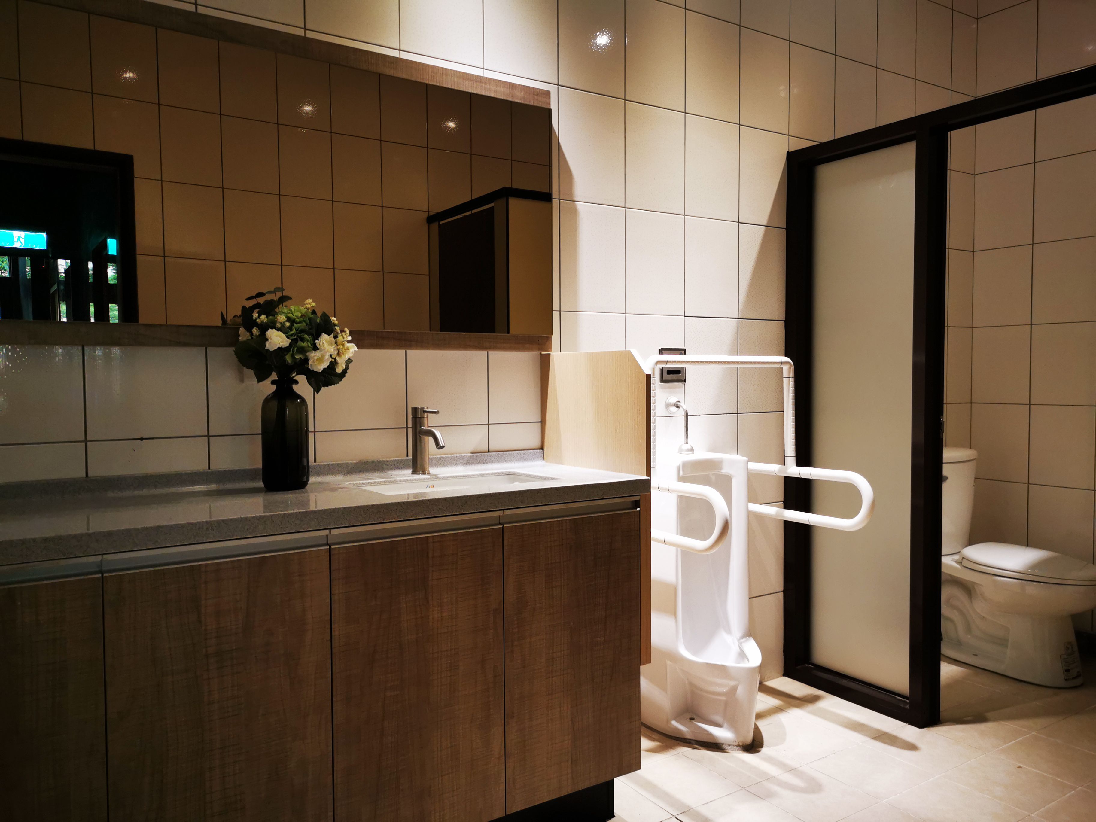 hair dryer, towels, shampoo, toilet paper