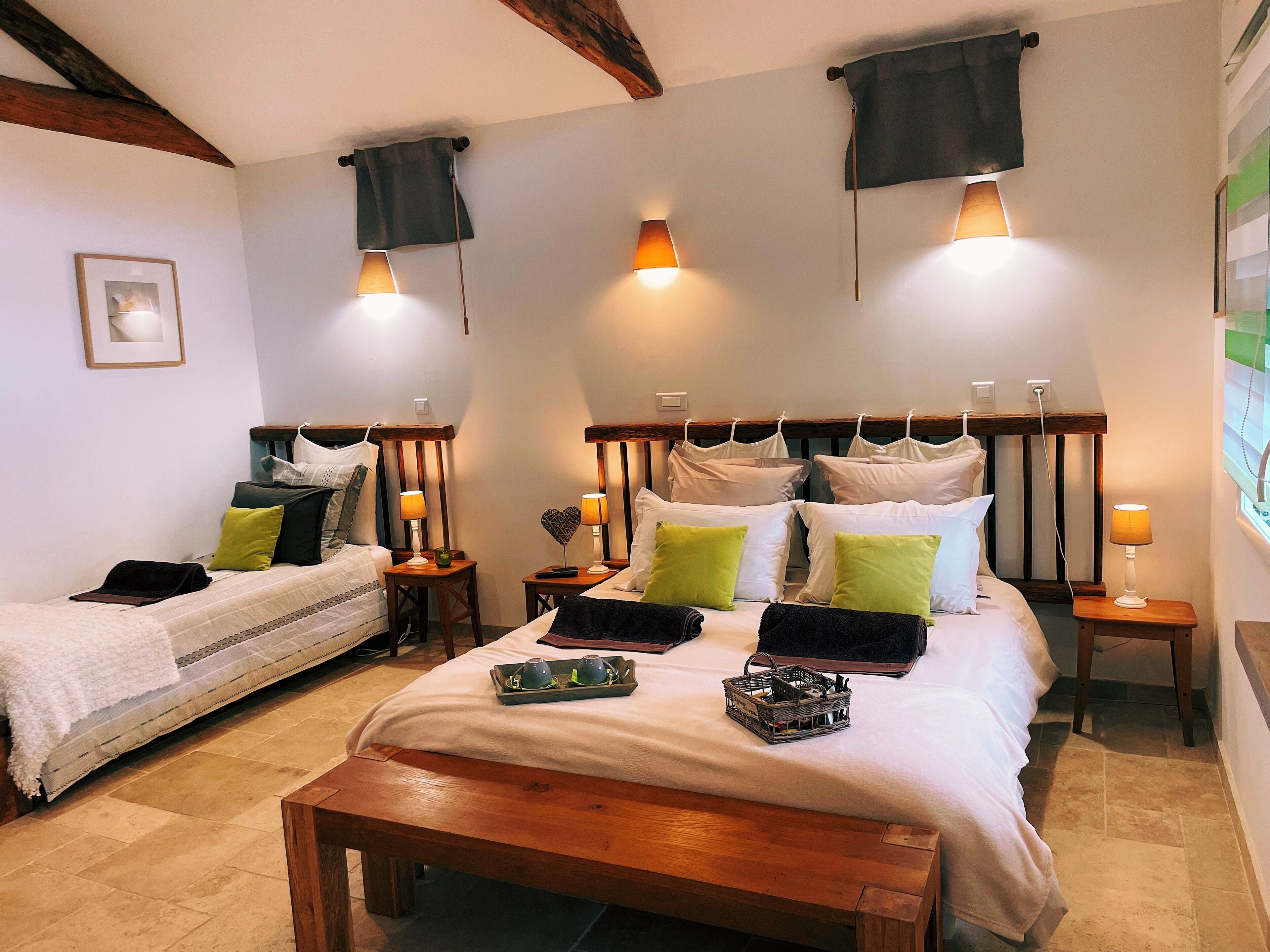 Superior Triple Room, Courtyard View | Egyptian cotton sheets, premium bedding, memory foam beds