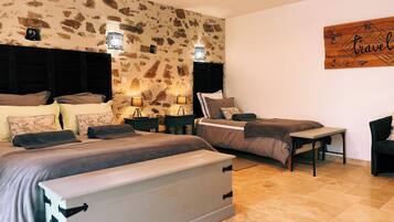 Superior Triple Room, Courtyard View | Egyptian cotton sheets, premium bedding, memory foam beds