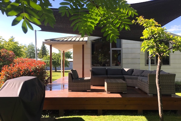 Deck with outdoor furniture and BBQ