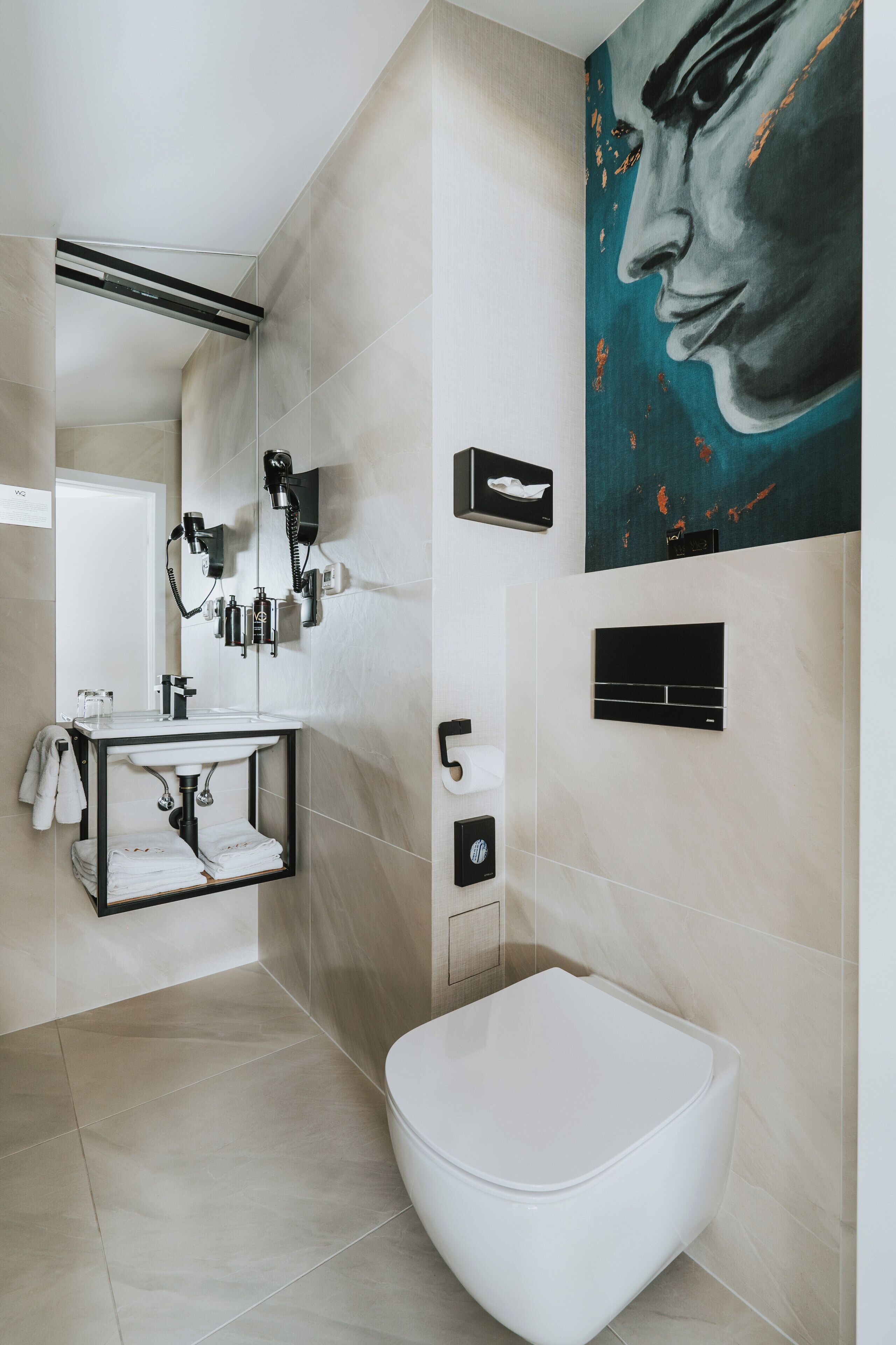 shower, rainfall showerhead, eco-friendly toiletries, hair dryer