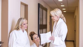 Steam room, body treatments, hydrotherapy, aromatherapy, body wraps