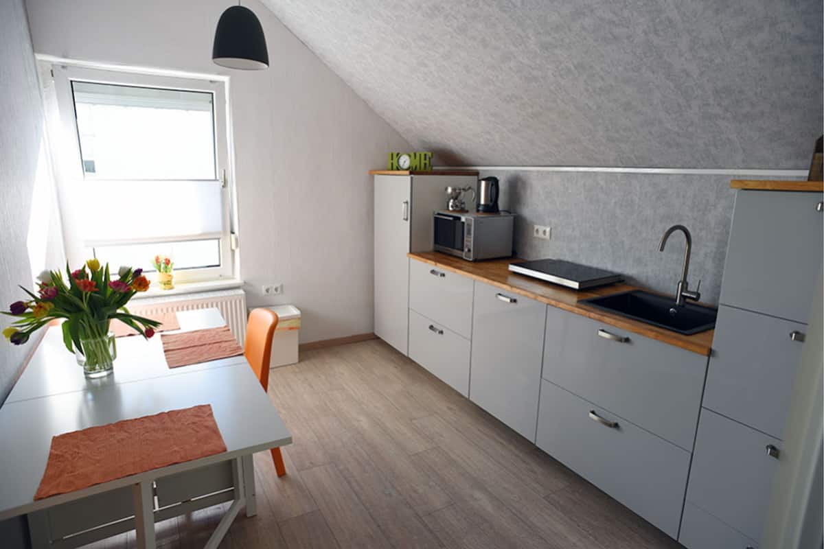 Appartement (for 3 Person) | Privékeuken | Een koelkast/vriezer, een magnetron, een oven, een kookplaat