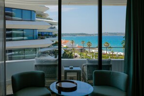 Room, 1 King Bed, Sea View, Corner | Living area | 55-inch Smart TV with satellite channels, TV - Reges, a Luxury Collection Resort & Spa, Cesme (Cesme)