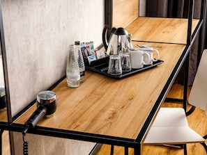 Desk, blackout drapes, WiFi (free), bed sheets