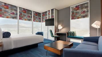 Down comforters, minibar, in-room safe, desk