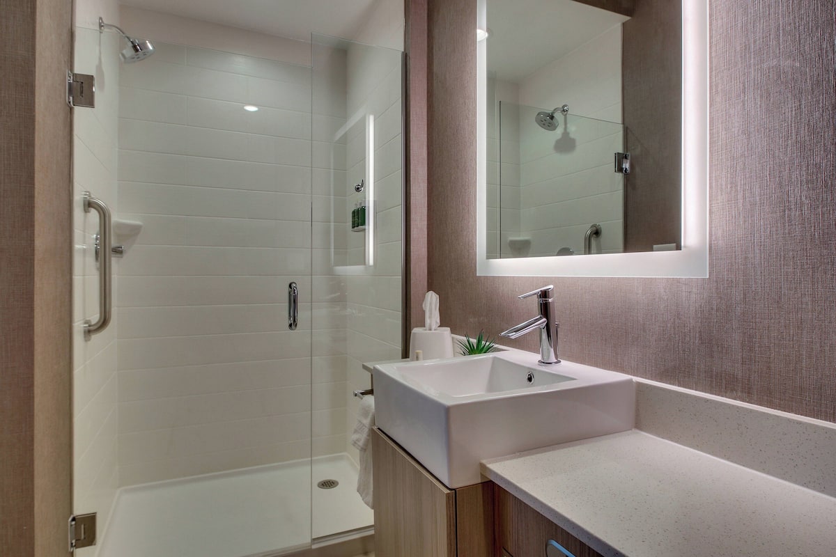 free toiletries, hair dryer, towels, soap