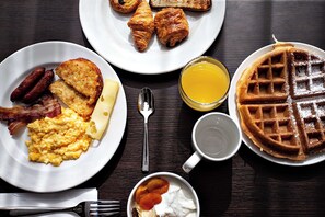 Free daily self-serve breakfast
