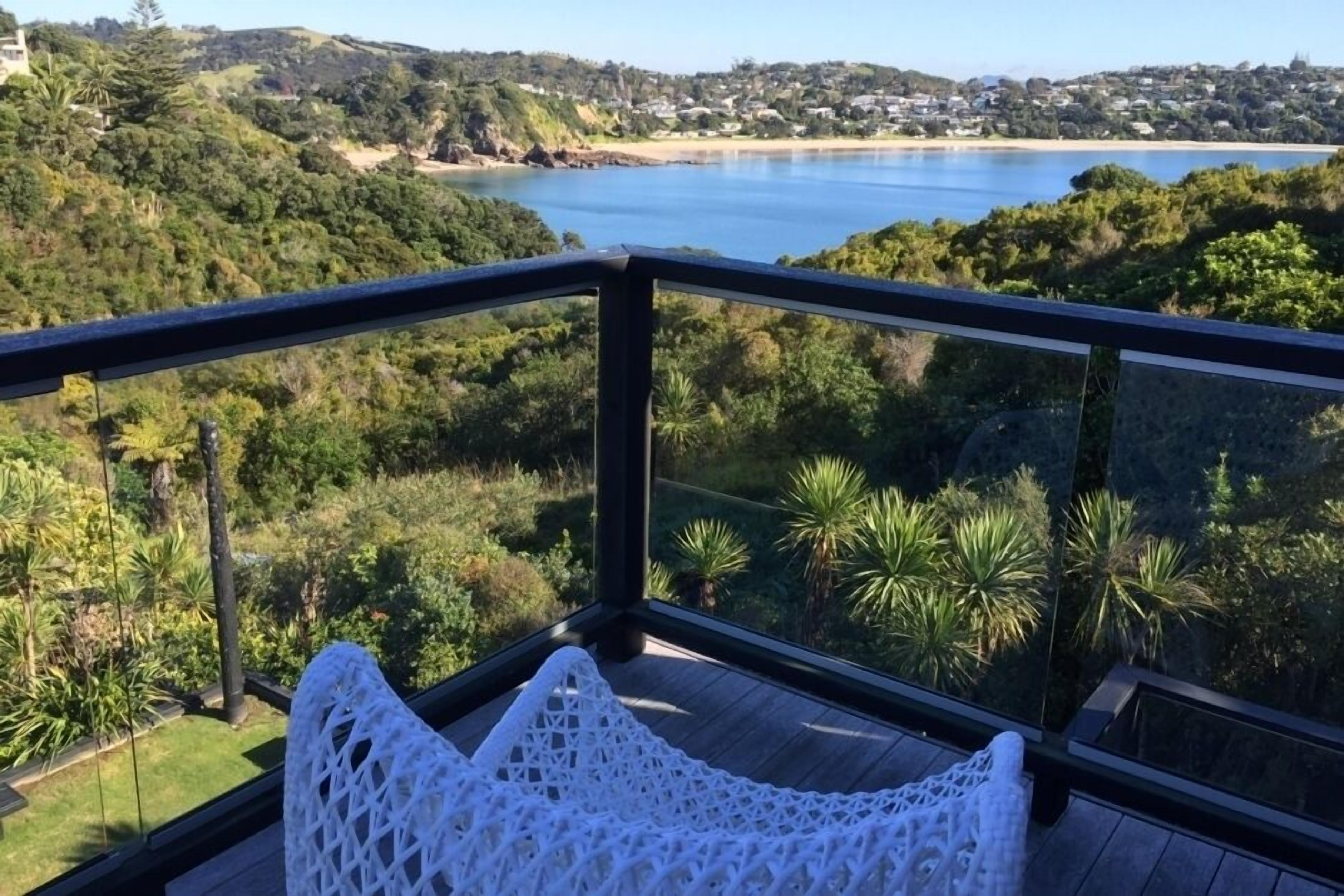 View of Oneroa Village andamp; Bay from top floor