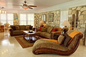 Smart TV, DVD player, books, video library