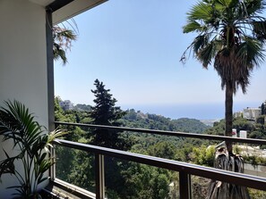 Suite estudio de lujo, vistas al mar | Vistas del balcón