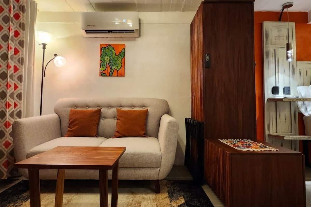 Suíte estúdio luxo, 1 cama King | 1 quarto, roupas de cama de algodão egípcio, roupas de cama premium