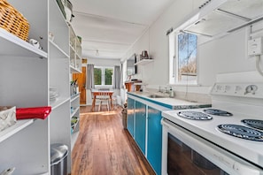 Fridge, microwave, oven, toaster