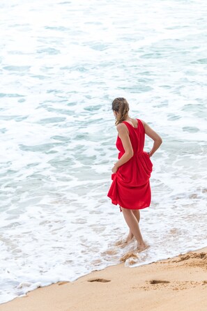 전용 해변, 일광욕 의자, 비치 파라솔, 비치 타월