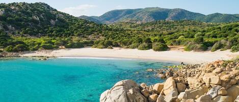 Beach nearby, sun loungers, beach towels