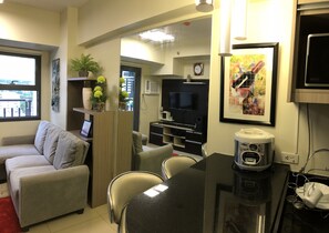 Living area - Cozy Furnished Rooms at Horizons 101 (Cebu City)