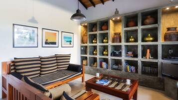 TV, DVD player, books