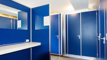 Shower, towels, toilet paper