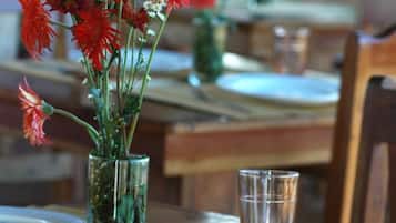 Breakfast, lunch, dinner served; local cuisine