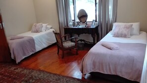Desk, free WiFi, bed sheets