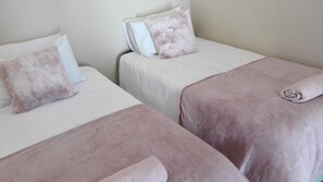 Desk, free WiFi, bed sheets