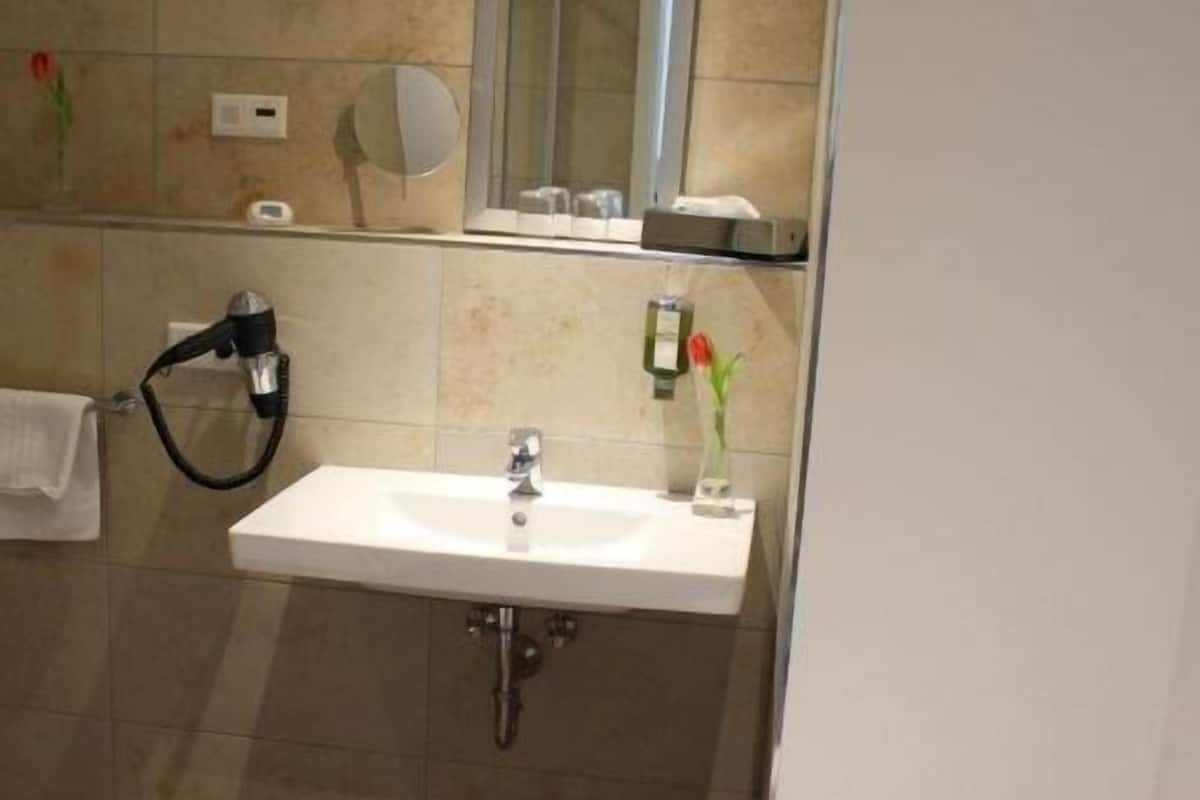 free toiletries, hair dryer, towels, soap