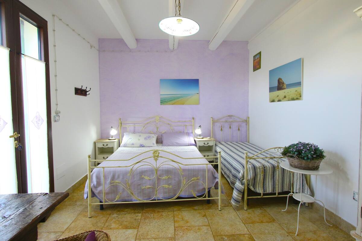 Tripla familiare (Lavanda) | Biancheria da letto di alta qualità, materassi in memory foam