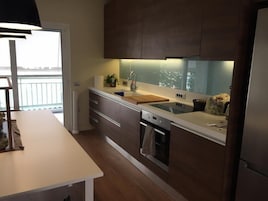 Luxury Apartment, 2 Bedrooms, 2 Bathrooms | Private kitchen | Full-size fridge, oven, stovetop, dishwasher