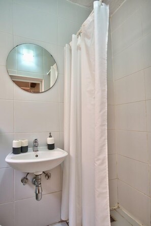 Monolocale | Bagno | Doccia, soffione a pioggia, asciugamani