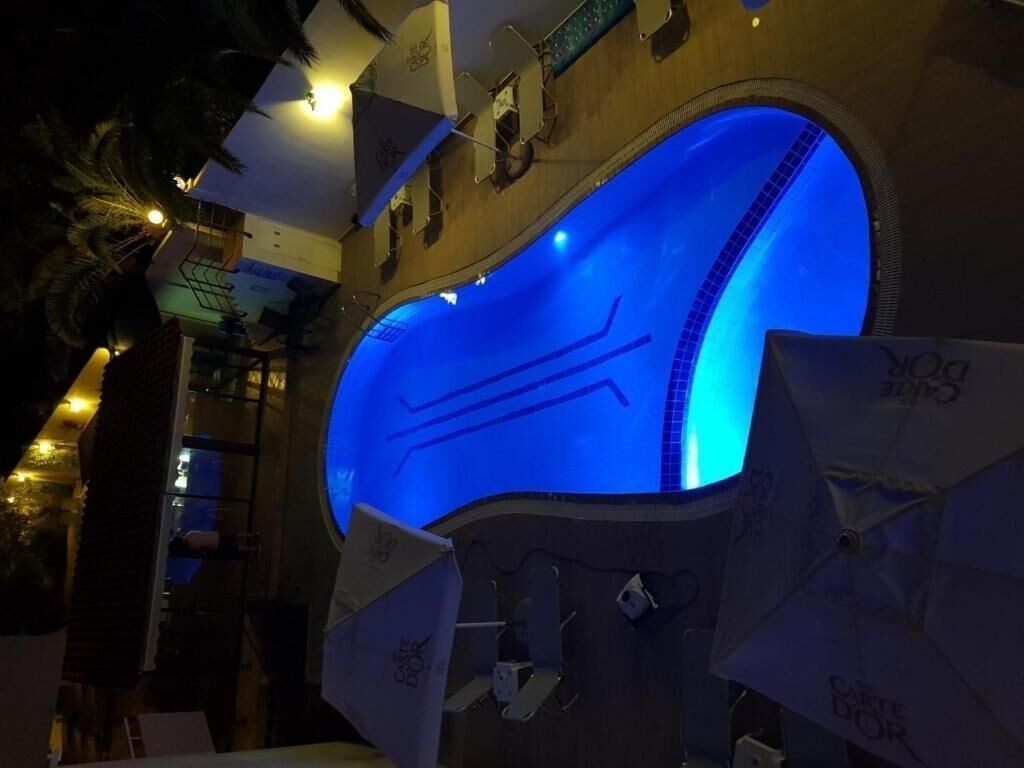 Outdoor pool, open 11:00 AM to 6:00 PM, sun loungers