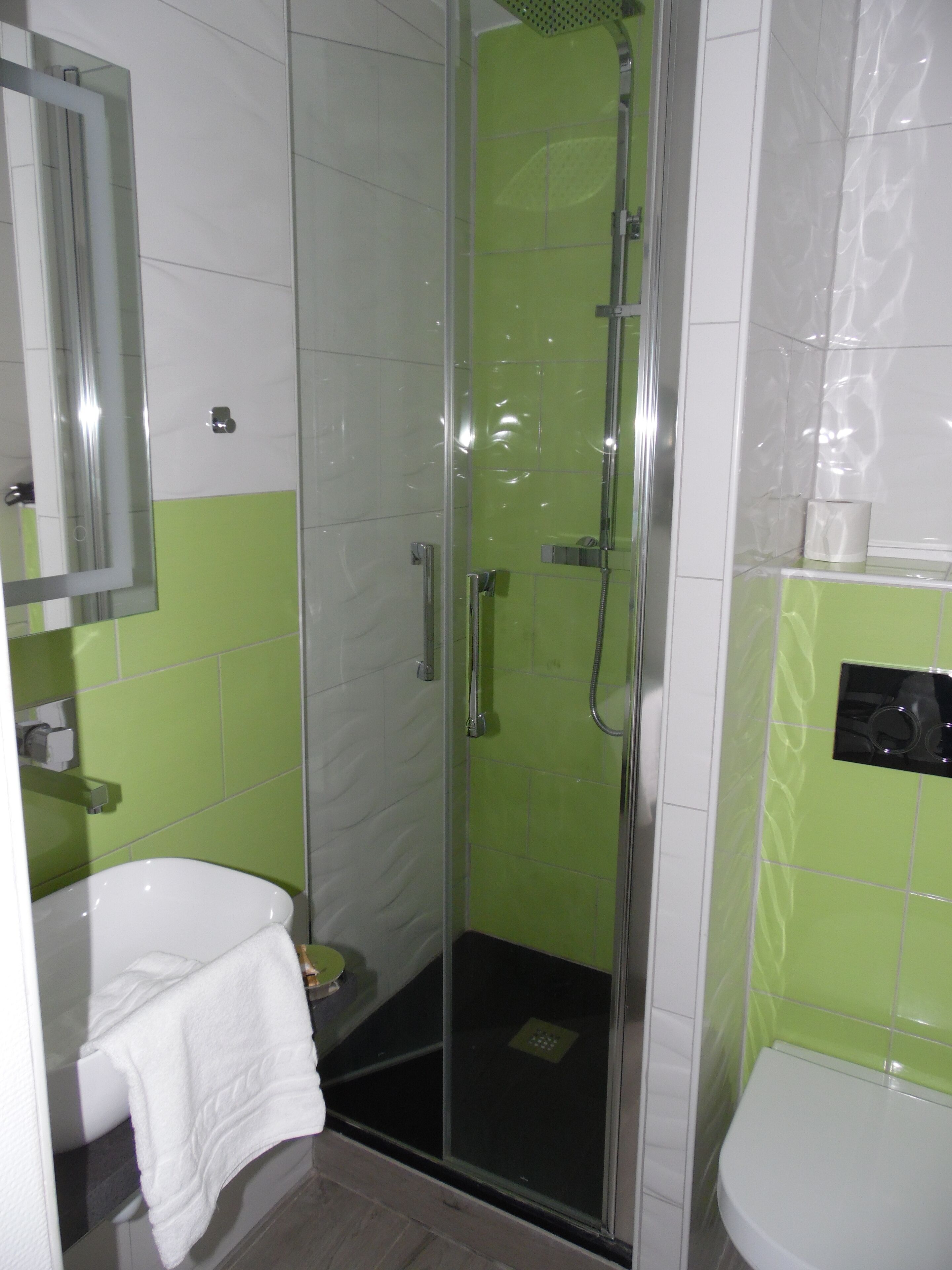 standard triple room | bathroom | shower, towels