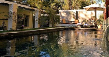 Outdoor pool, pool loungers