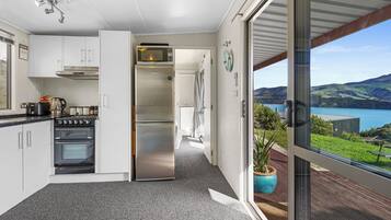 Fridge, microwave, oven, toaster