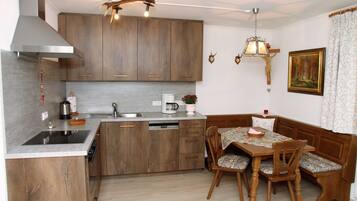 Fridge, oven, dishwasher, coffee/tea maker