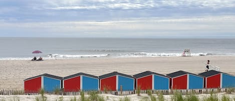 Una spiaggia nelle vicinanze, lettini da mare