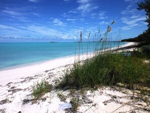 On the beach, sun loungers, beach towels - 🌅 Sundial Flamingo Villa – Beachfront Bliss on Bambarra Beach (Bambarra Beach, Middle Caicos)