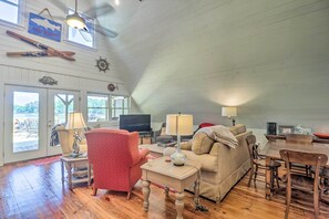 TV, video game console, DVD player, books