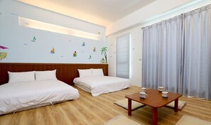 Blackout curtains, rollaway beds, free WiFi, bed sheets