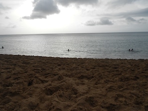 Beach nearby, sun loungers