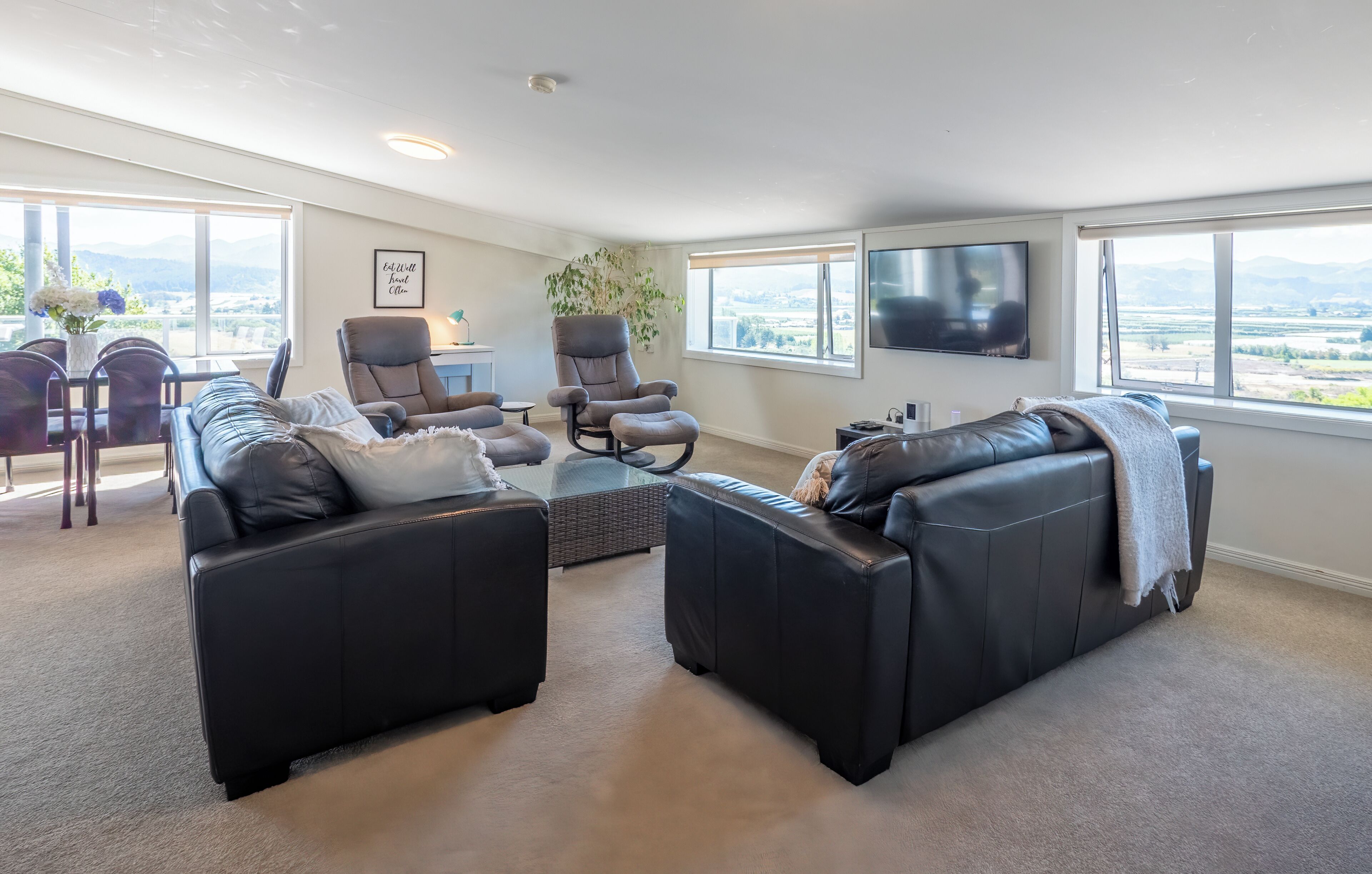 TV, DVD player, stereo