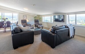 TV, DVD player, stereo